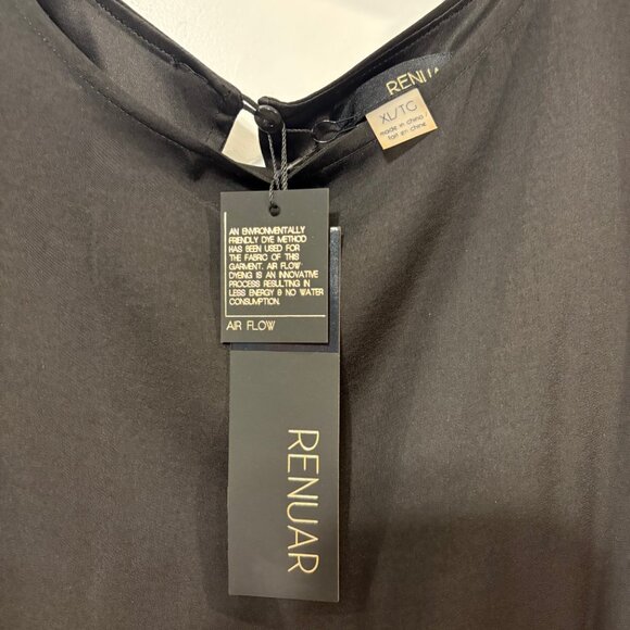 NWT Renuar XL Black Lined Dress with 3/4 Length Ruffle Sleeves - Picture 7 of 9